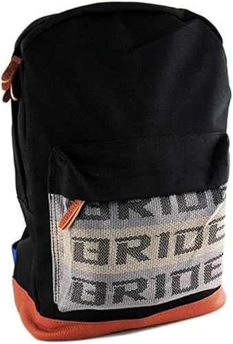 Miniatura 1 de W-POWER JDM Bride Racing Mochila de viaje para laptop, parte inferior marrón con correas de arnés ajustables, Gradación, Correa azul