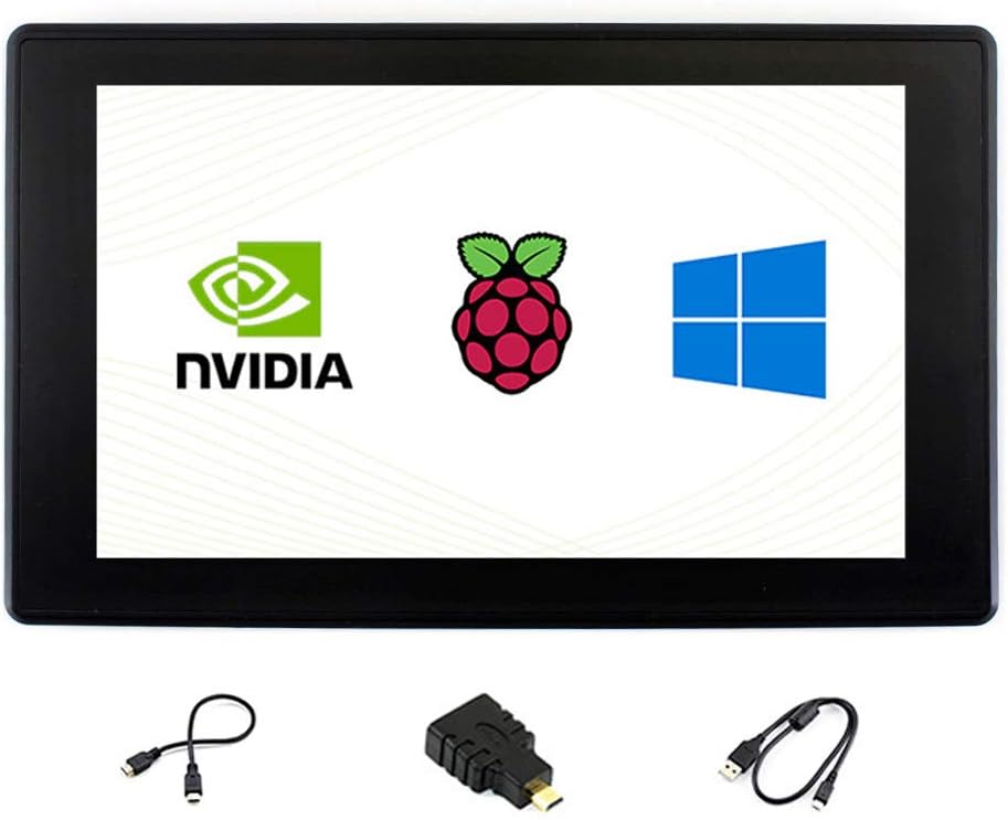 7 inch H LCD Touch Screen with Case HDMI1024*600 IPS Capacitive Support Jetson Nano/Raspberry Pi 4 /Various Systems/Multi Mini-PCs/BB Black/Banana Pi