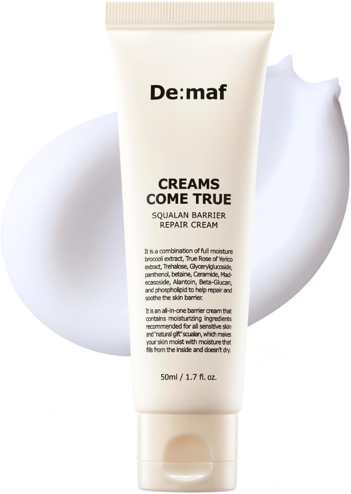 Creams Come True Squalane Barrier Repair Cream | Korean Face Moisturizer with Squalane Oil, Ceramides & Panthenol | K Beauty Skincare for Glass Skin (1.7 fl oz)