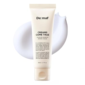 Creams Come True Squalane Barrier Repair Cream | Korean Face Moisturizer with Squalane Oil, Ceramides & Panthenol | K Beauty Skincare for Glass Skin 1.7 fl oz