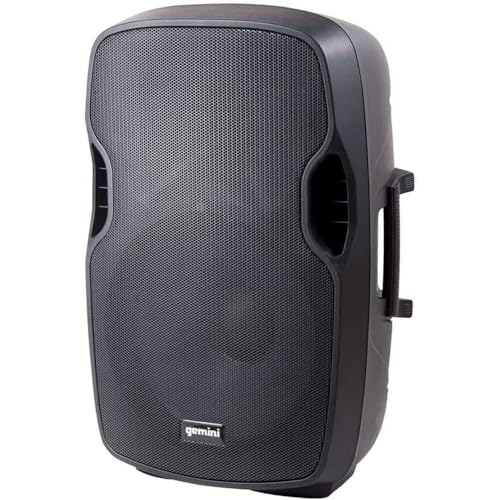 Gemini as Series AS-15BLU-PK Bluetooth Portable Party Speakers Bundle, 15\" 2000W Active PA Loudspeaker, Heavy Duty Speaker Stand, Remote, Microphone