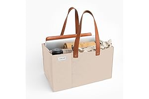 Beige Bible Basket Organizer Caddy
