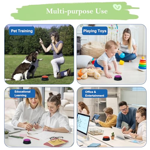 Gelabur Set von 2 Hunde-Tasten für die Kommunikation, Sprachaufzeichnbare Tasten, Hunde Training sprechen Tasten Starter Set, Haustier einfach sprechen Tasten Werkzeuge