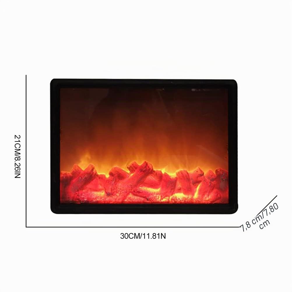 Lanternes de cheminée décoratives - Petite cheminée artificielle - Lampe à feu LED avec effet flamme - Cheminée portable à piles - Décoration de Noël pour l'intérieur et l'extérieur
