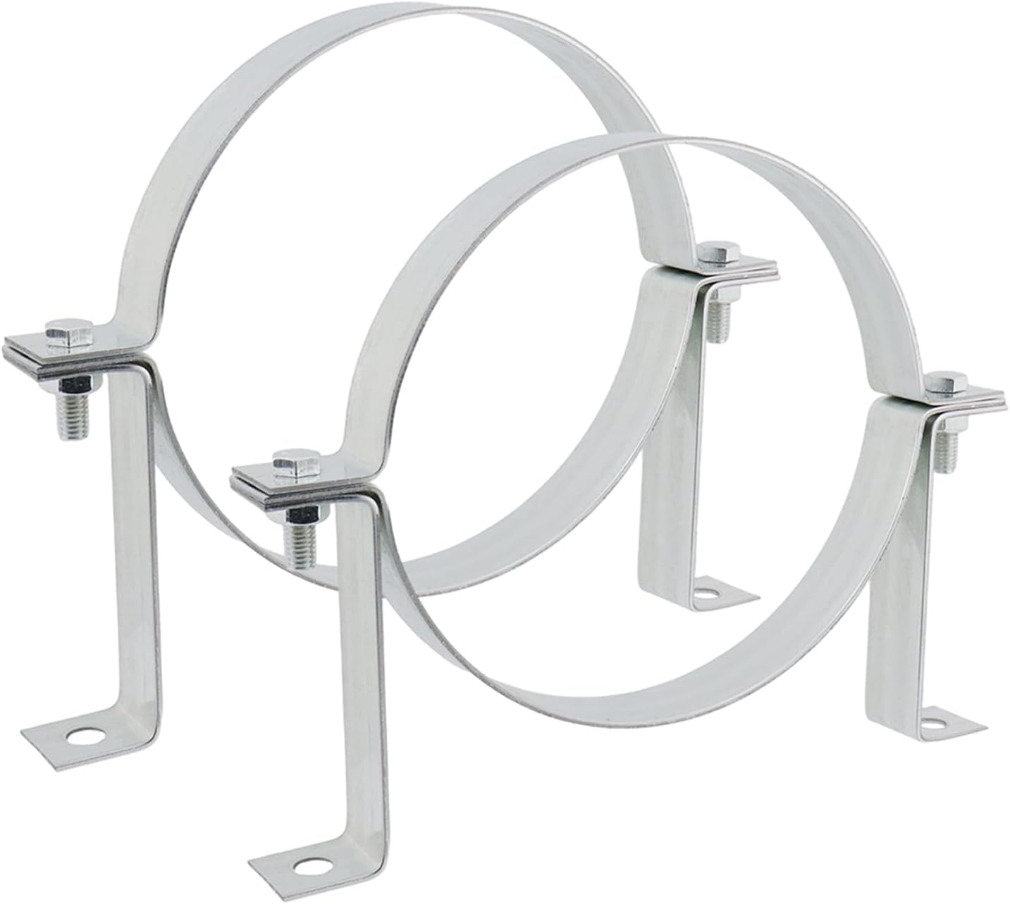Dnyta 2 Pcs 6 Inch Vent Wall Strap, Gas Vent Pipe Strap, Chimney Pipe Support Bracket Galvanized Rigid Split Ring Hanger, Heavy Duty Tube Clamp for Fixation
