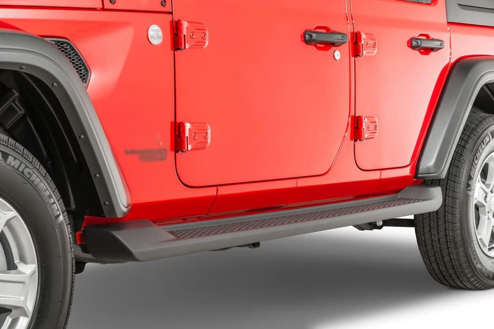 FTAPACCE 2PCS Running Boards Side Steps Nerf Bars Side Pedal Protector Fits for Jeep Unlimited Wrangler JL 4 Door 2018-2022 ABS Plastic Black