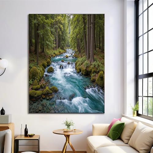 Clear stream paysage forestier impression sur toile luxe