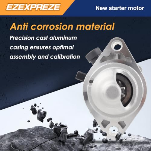 Image of Ezexpreze 19270 New Starter Compatible with Honda CR-V CRV 2014 2.4L, Civic 2014-2015 2.4L, 12V 1.6KW 9-Teeth Clockwise, Replace# 31200-R5A-A01