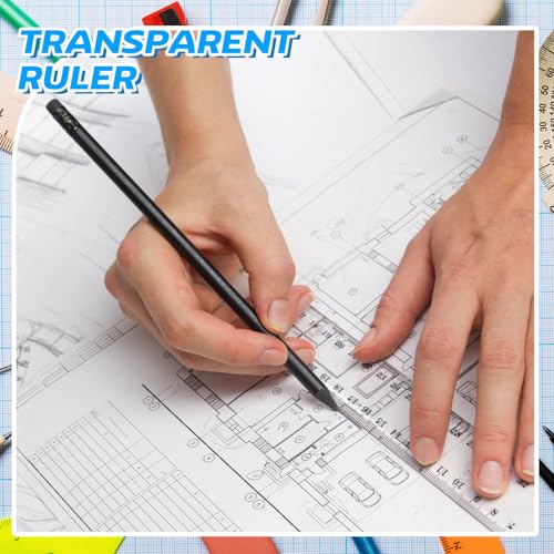 Lineal, 6 Stück Transparente Kunststofflineale, 15cm 20cm 30cm Lineal, Präzisionsmesswerkzeug Für Schule, Büro, Zeichnen, Lernen, Mathematikunterricht, Ingenieure, Architekten