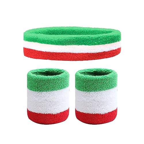 Deportes y Fitness, Outdoors HAKUKU Juego de 3 Piezas de Diadema Deportiva con Bandera Mexicana y Pulsera con Correa Deportiva a Rayas para Baloncesto, Fútbol, Atletismo, Gimnasio y...