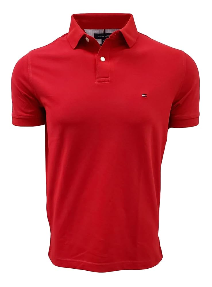 Tommy Hilfiger Men's Regular Fit Stretch Polo Shirt (Small, Apple Red) at  Amazon Men's Clothing store