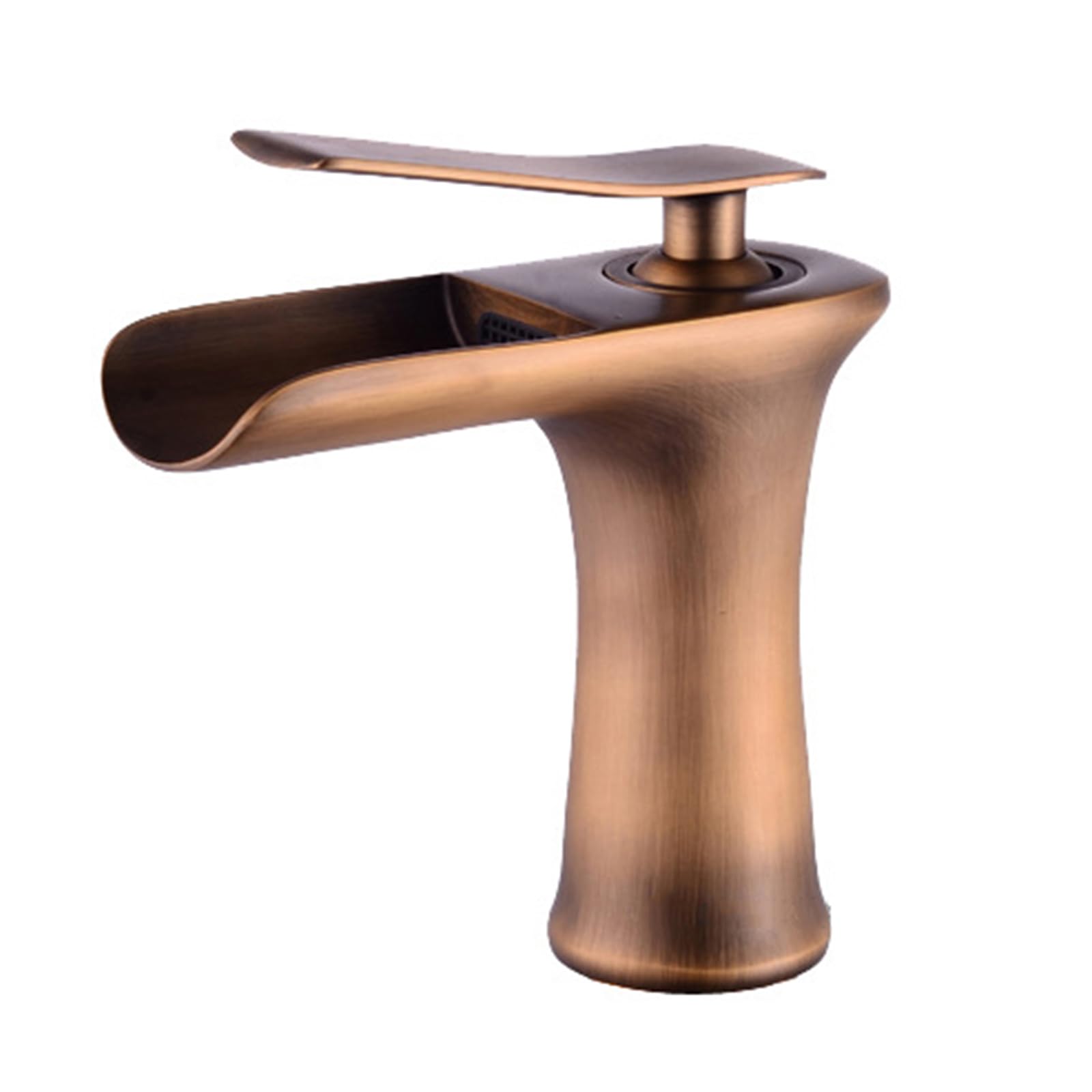 Mitigeur simple cascade eau chaude froide robinetterie de salle de bain laiton antique