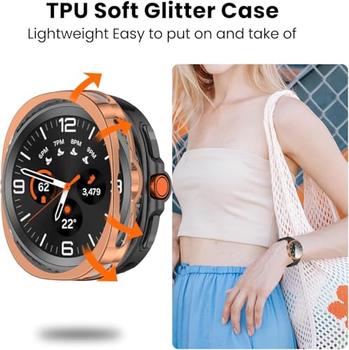 Image of M.G.R.J Soft TPU Bumper Case Cover for Samsung Galaxy Watch8 Classic 46mm (Flexible|Silicone|Clear)