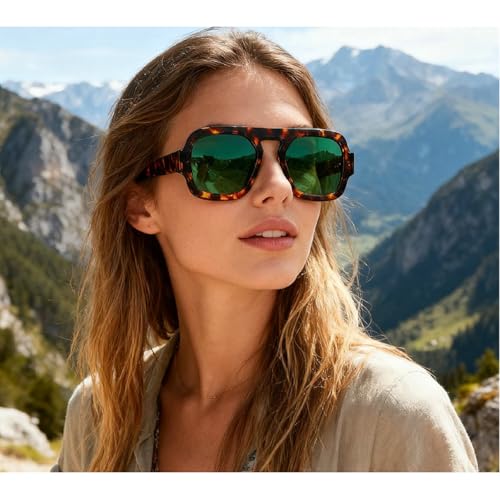 Retro Square Sunglasses Women Fashion Gradient Shades UV400 Men Punk Blue Green Sun Glasses N473
