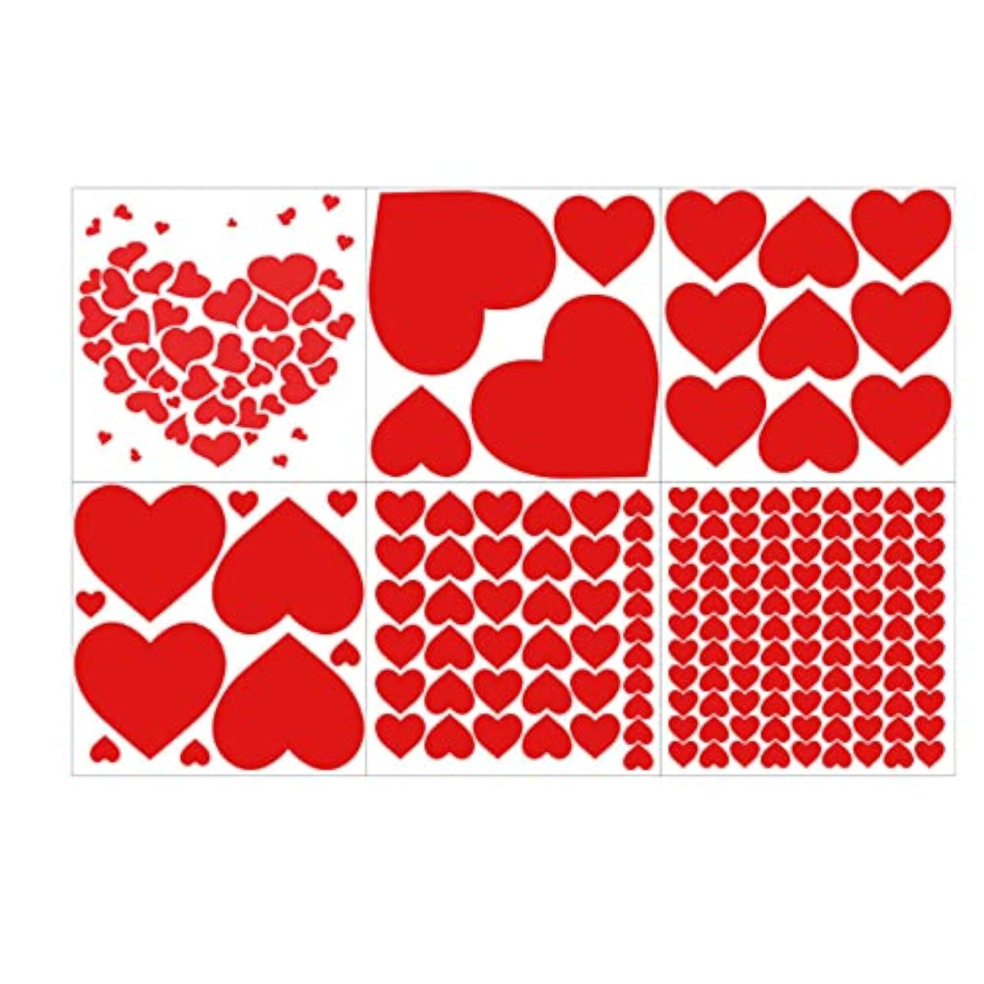 Love Heart Wall Decals Set