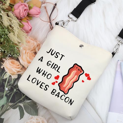 G2TUP Bacon Lover Gift Who Loves Bacon Crossbody Bag Foodie Meat Travel Bag Bacon Merch2