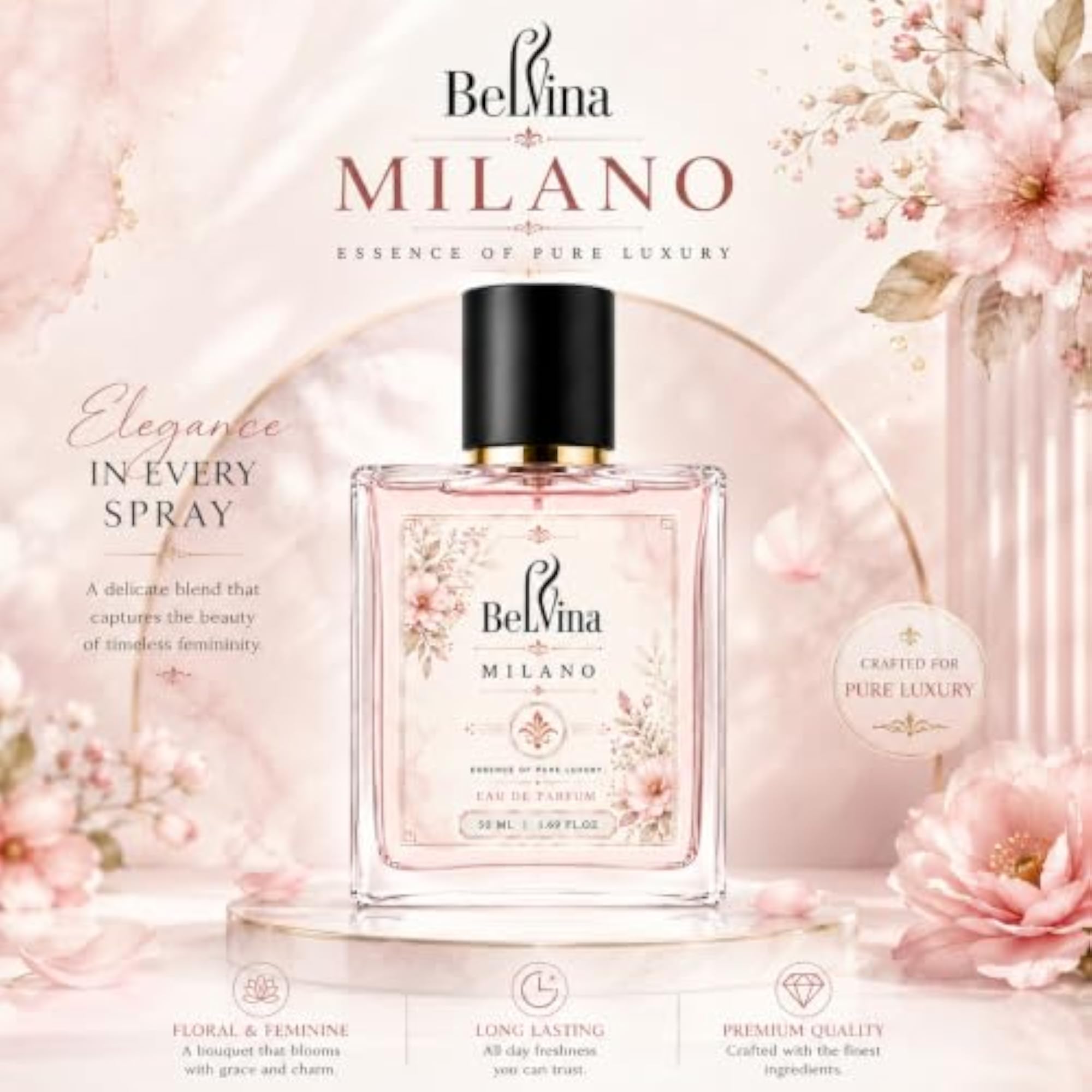 Premium Floral Eau de Parfum for Men & Women, 50ml