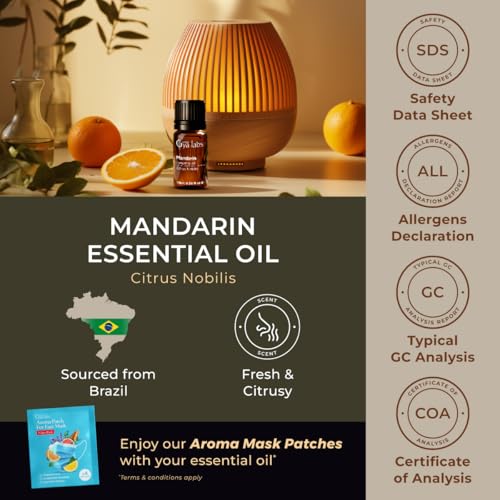 Image of 100% Pure Mandarin Essential Oil - 0.34 Fl Oz - Mandarin Oil for Hair, Skin, Diffuser, Aromatherapy & DIY Candle Making Scent
