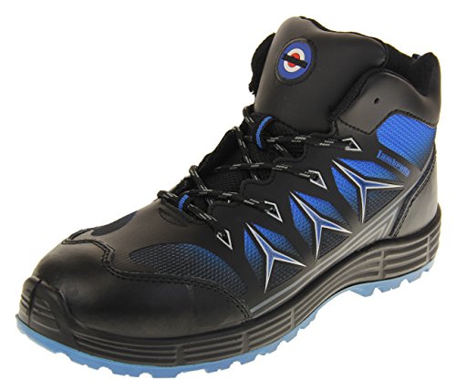 Lambretta Herren Zehenkappe Aus Stahl Sicherheitsstiefel Schwarz/blau EU 40 Cover