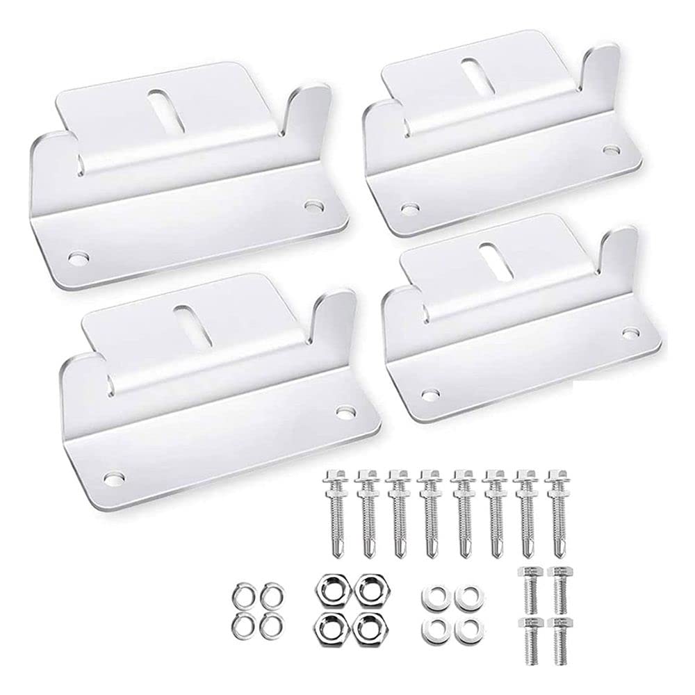 Solar Panel Z Bracket Set mounting, Stainless Screws, Nuts, Bolts, Flat Roof, All Surfaces RV, Motorhomes, Campervan