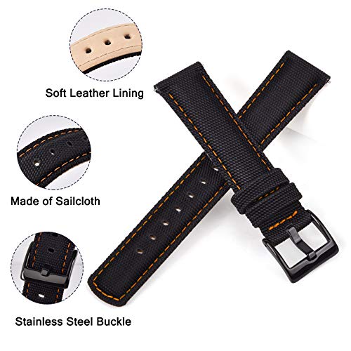 Image of Ritche Sailcloth Watch Band Quick Release Watch Strap Compatible with Samsung Galaxy Watch 6 Band Classic 43mm 47mm 40mm 44mmTimex / Seiko /Fossil /Citizen Watch Bands for Men Women