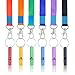SUBANG 6 Pcs Aluminum Emergency Whistles Survival Whistle with 6 Lanyards