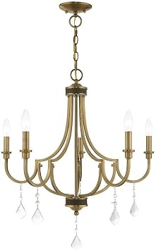 Livex Lighting 5-Light Chandelier, Antique Brass