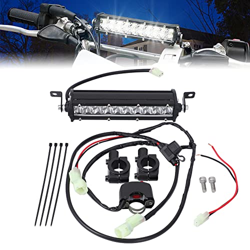 Motoparty Dirtbike Headlight Bar Kit for KLX110 CRF110 TTR110 YZ250F, 60W 2500LM Plug-n-Play Headlight Light Bar Fits Most 7/8” Handlebars