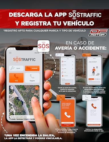 Miniatura 7 de Of Motor Baliza V16 Homologada Dgt 3.0 Con Geolocalización Luz De Emergencia Coche Ultrapotente 4 Visible Día Noche Máxima Cobertura Nacional Multioperador Datos Incluidos Hasta 2038