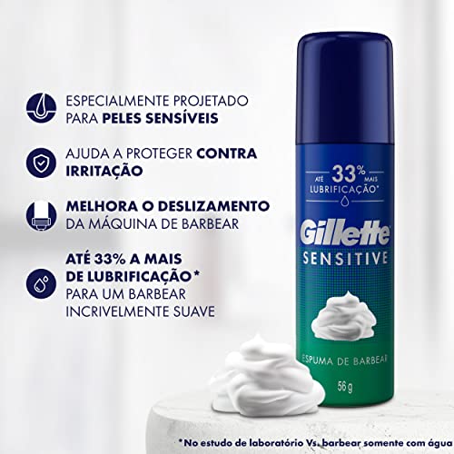 Gillette Mach3 Aparelho De Barbear Recarregável com Cabo Antiderrapante + 3 Cargas e Espuma de Barbe