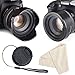 52mm Reversible Tulip Flower Lens Hood Set, Unique Design Camera Lens Hood for Canon Nikon Sony DSLR + Center Pinch Lens Cap with Cap Keeper Leash + Microfiber Cleaning Cloth