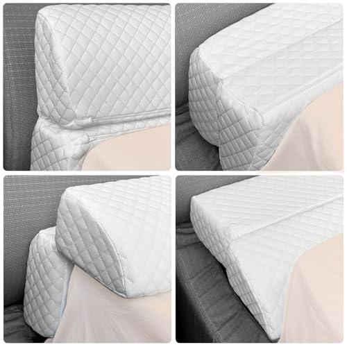 FOUXTEL 4 Modes Pillow Wedge for Headboard Gap, Foldable Bed Wedge Pillow, Bed Gap Filler King Size Fill The Gap (0-7"), Mattress Gap Filler Long Pillow Between Headboard and Mattress