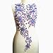 Noble Pure Handmade Beaded Crystal AB Color Patches Sew on Rhinestones with Stones Sequins Beads Applique Designs Patches Sewing for DIY Wedding Dress Trim 30x60cm (Purple)