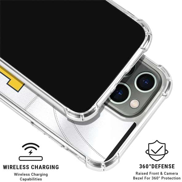 Skinit Clear Phone Case Compatible with iPhone 16 Pro - Officially Licensed University of Michigan White Jersey Design