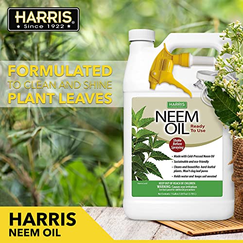 Harris Neem Oil Spray For Plants, Cold Pressed Ready To Use, 128Oz #TOP1