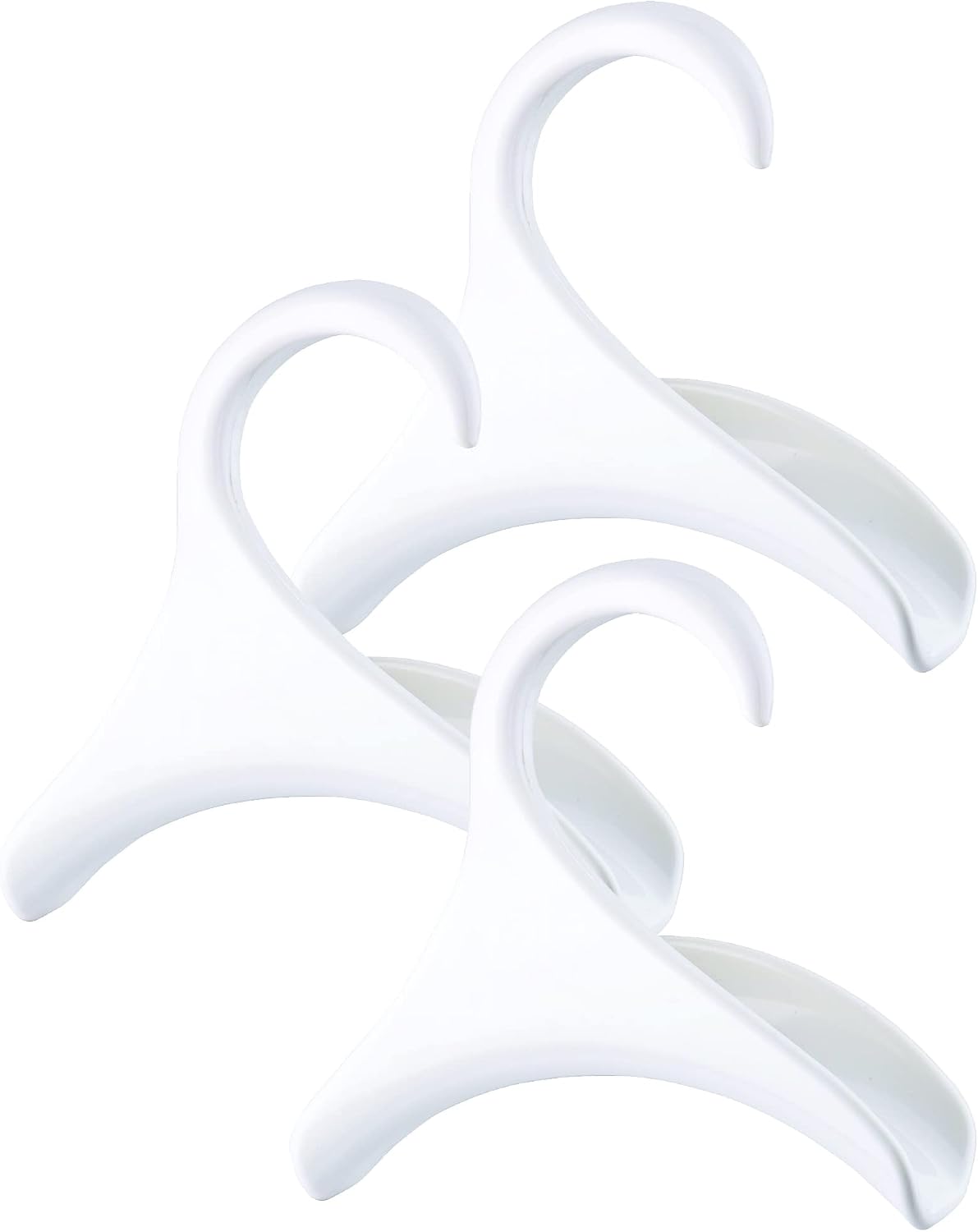Bag-a-Vie Purse Hanger for Closet - Handbag Organizer Hooks for Hanging Bags & Purses, Protecting Bag Shape & Organizing Space (3 Hangers, White Plastic)