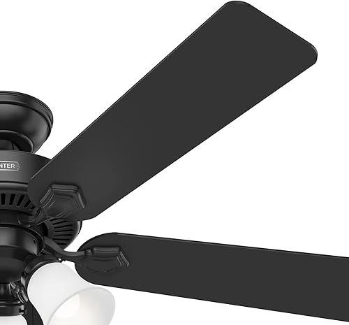 Miniatura 7 de Hunter Fan Ventilador de techo de interior con acabado negro mate de 52 pulgadas con kit de luz LED y cadena de tracción (renovado)