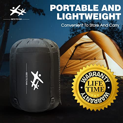 Besteam Sleeping Bag, Cool & Cold Weather For Backpacking, Hiking, Family Camping. Queen Size Xl! Lightweight, Waterproof Sleeping Bags For Adults, Teens, Truck, Tent, Sleeping Pad #TOP5