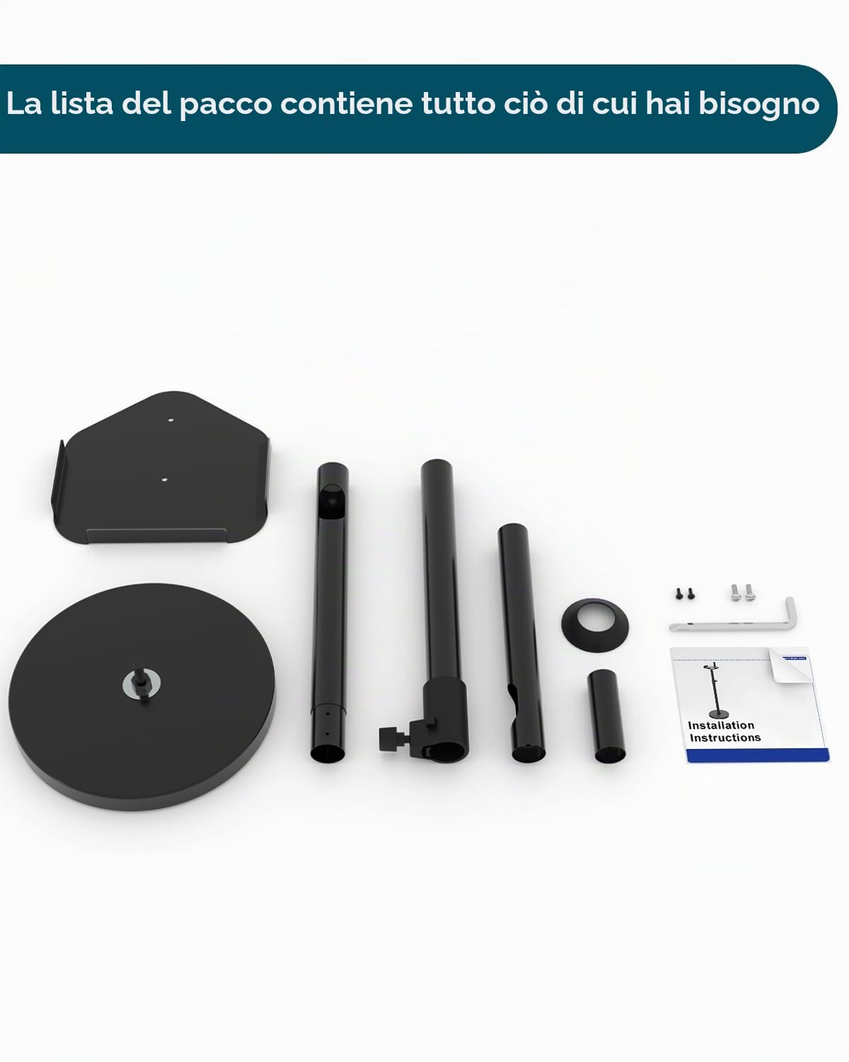 Supporto regolabile in altezza per Bose S1 Pro / S1 Pro Plus / S1 Pro + supporto da pavimento, supporto per altoparlante regolabile in altezza da 114 a 137 cm, altoparlante fino a 9 kg, per Bose S1