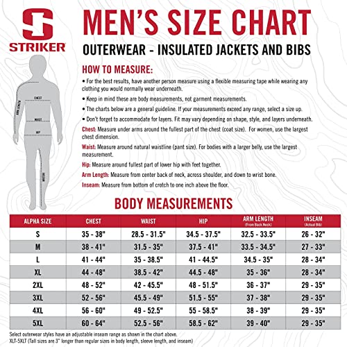 Striker Men's Climate Durable Windproof Water-Resistant Insulated Outdoor Ice Fishing Jacket With Removable Hood & Sureflote Flotation Technology, Black/Gray, 3X-Large #TOP6