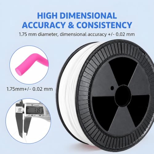 Image of WOL3D White Color PLA PRO+ 2.5 Kg 3D Printer Filament 1.75mm - Enhanced Strength & Toughness, High Accuracy, Eco-Friendly, Compatible with Bambu Lab, Creality, Ender, Prusa, FDM 3D Printers