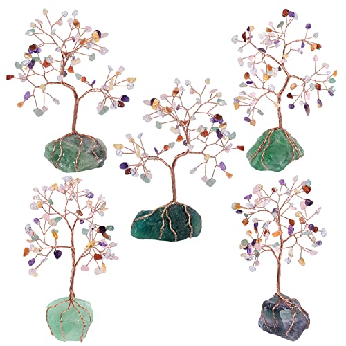 mookaitedecor Chakra Crystal Money Tree with Fluorite Raw Stone Base Good Luck Crystal Gifts - Image 4