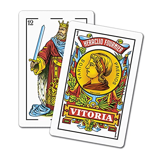 Pak van 2 Spaanse Fournier Nr. 1 Speelkaarten in Kartonnen Etui (2X Rood 40C) - Image 6