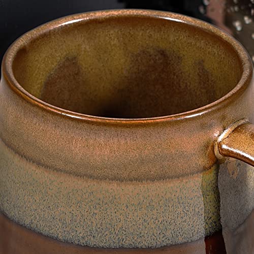 Farmhouse Bright Matte Speckle Glaze Mug Coffee Mugs Unique Color Reusable Coffee Cup With Comfortable Handle, Best Gifts For Men & Women, Gamers, Fathers, Coffee Enthusiasts, Chocolate Tone #TOP2