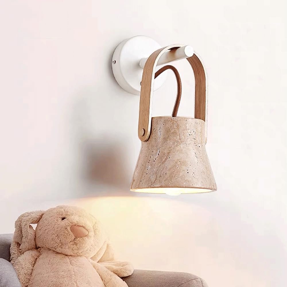 Aplique de Pared Moderno Estilo Cueva de Piedra nórdica, luminaria Retro artística para Dormitorio y Sala de Estar.