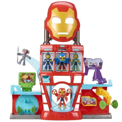 Marvel Iron Man and His Awesome Friends, Set de Juego Iron-Cuartel General electrónico para niños y niñas