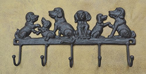 Lulu Decor, Cast Iron 5 Dog Key Hooks, Ideal For Dog Lovers (Antique Black) #TOP1