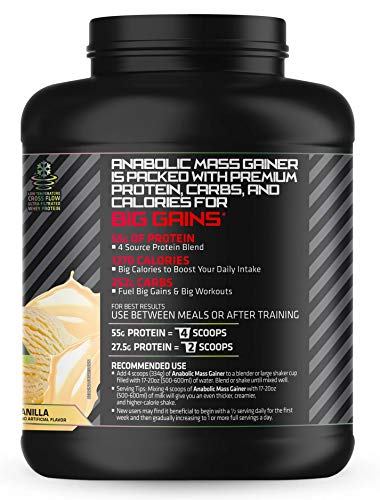 Usn Supplements Anabolic Mass Vanilla, Sports Nutrition Weight Gainer Supplement, Whey Protein Concentrate, Whey Protein Isolate, Casein, Egg White Protein, Mct Derived From Coconut, 6 Pound #TOP2