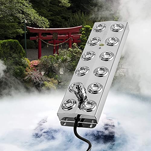 SEAAN Mist Maker 12 Heads Ultrasonic Mist Fogger Air Humidifier Water Fountain Fog Maker Machine Stainless Steel Fogger Gardening and Pond Restaurant Use SEAAN Mist Maker 12 Heads Ultrasonic Mist Fogger Air Humidifier Water Fountain Fog Maker Machine Stainless Steel Fogger Gardening and Pond Restaurant Use