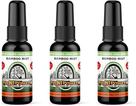 BluntPower Bamboo Mist, 3 Pack Concentrated Odor Eliminator & Diffuser Oil - Room Deodorizer, Odor Eliminator, Air Freshener - Premium Oil Based Air Freshener